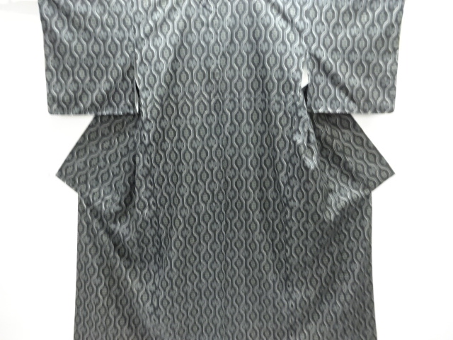 JAPANESE KIMONO / TSUMUGI / ENSEMBLE / FLOWER TATEWAKU PATTERN